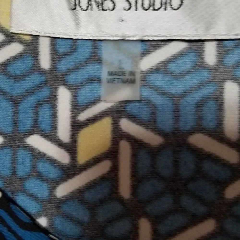 Jones Studio Teal Yellow Shell Size Large - Picture 9 of 9